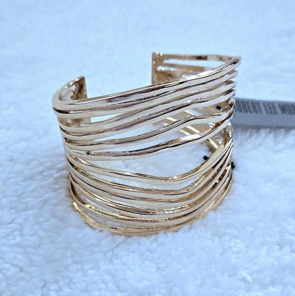 Robert Lee Morris Layered Gold💛 Wire Cuff Bracelet - Picture 12 of 16